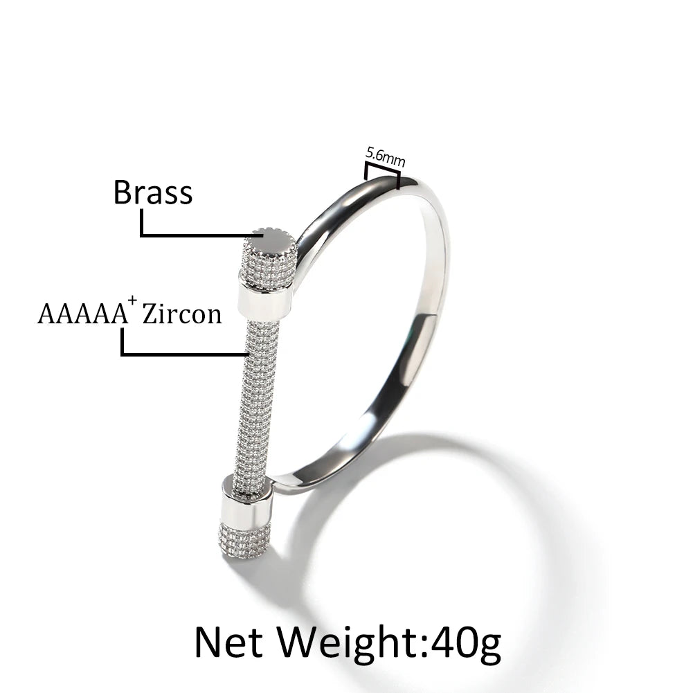 2025 Fashion New Design Brass CZ Bracelets Women Men Bangle Adjustable Bracelet Men Hip Hop Jewelry Wholesale Price