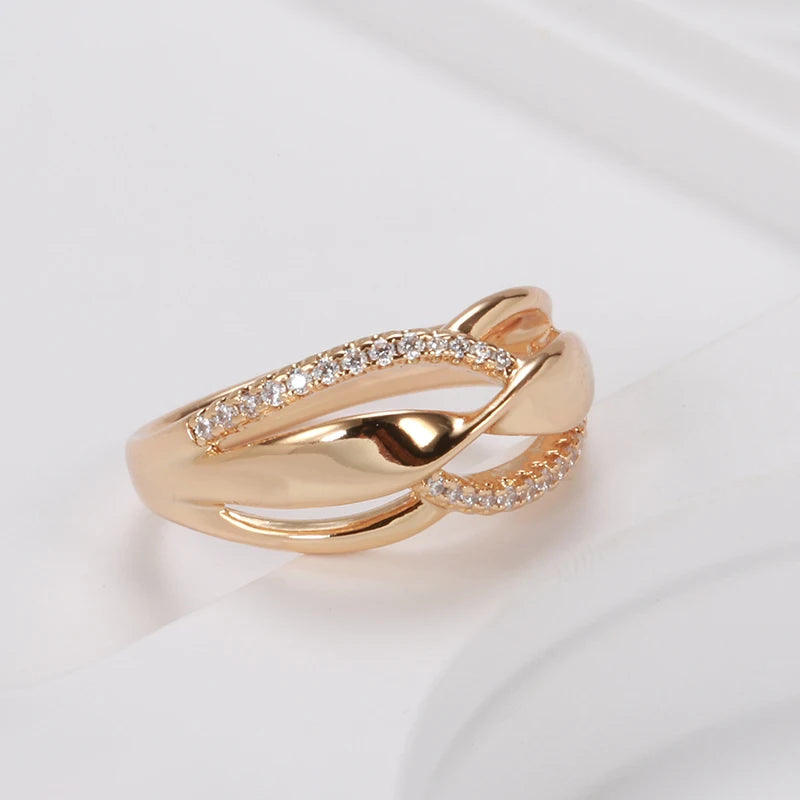 Rose Gold Leaf Earring And Ring Set