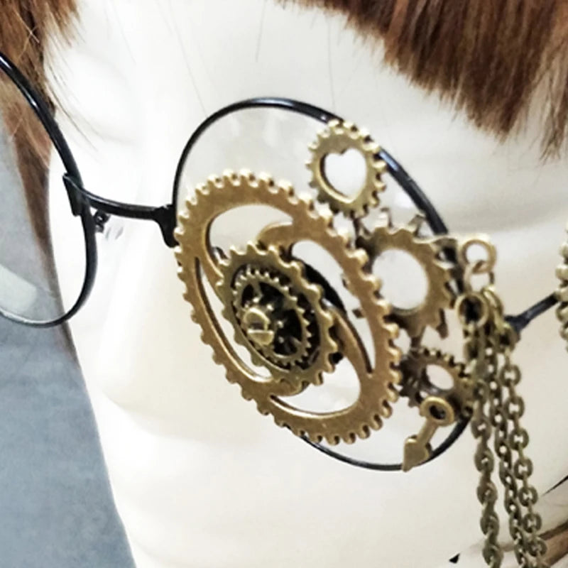 Retro Round Steampunk Fashion Glasses