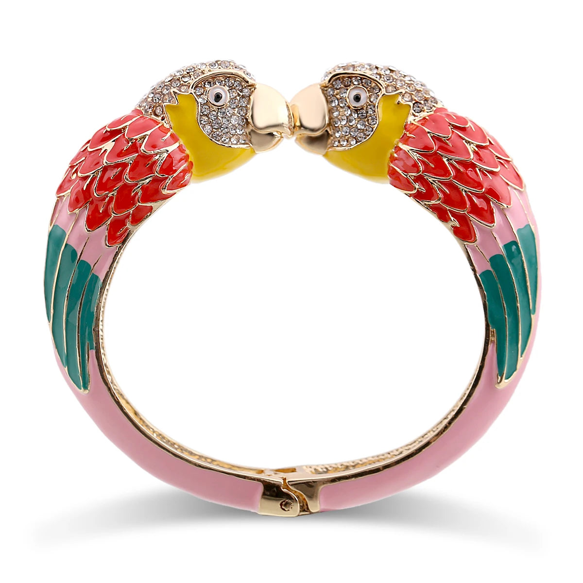Statement Double Macaw Enamel Cuff Bracelet for Women