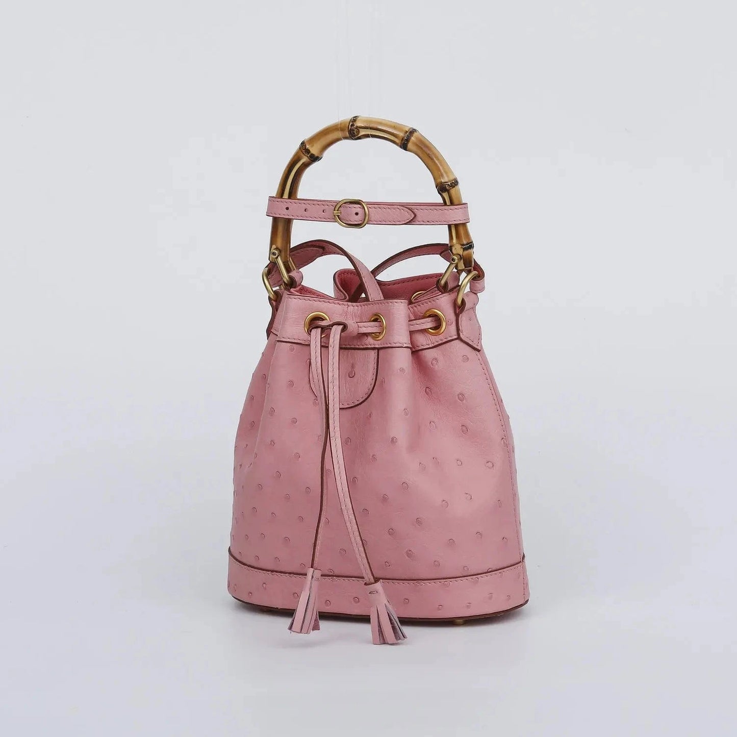2025 New Ostrich Leather Women's Top-handle Bags Fashion Genuine Leather Lady Bucket Bag Luxury Shoulder Crossbody Bag