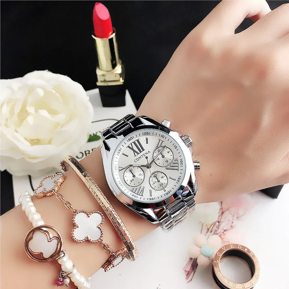 Stainless Steel Roman Numeral Watch