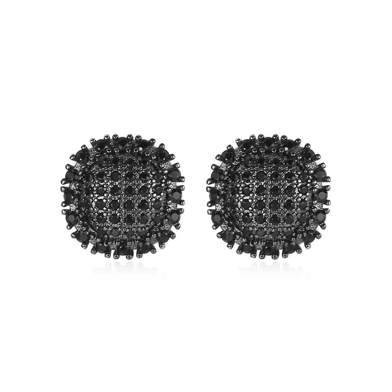 Black Zircon Rose Gold Stud Earrings