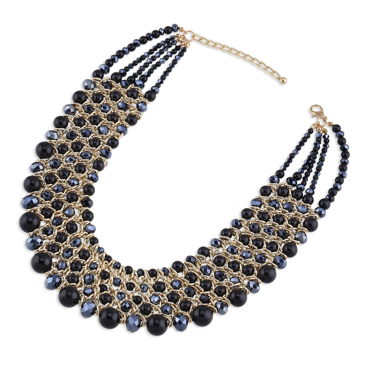 Bohemian Crystal Beaded Statement Necklace for Women