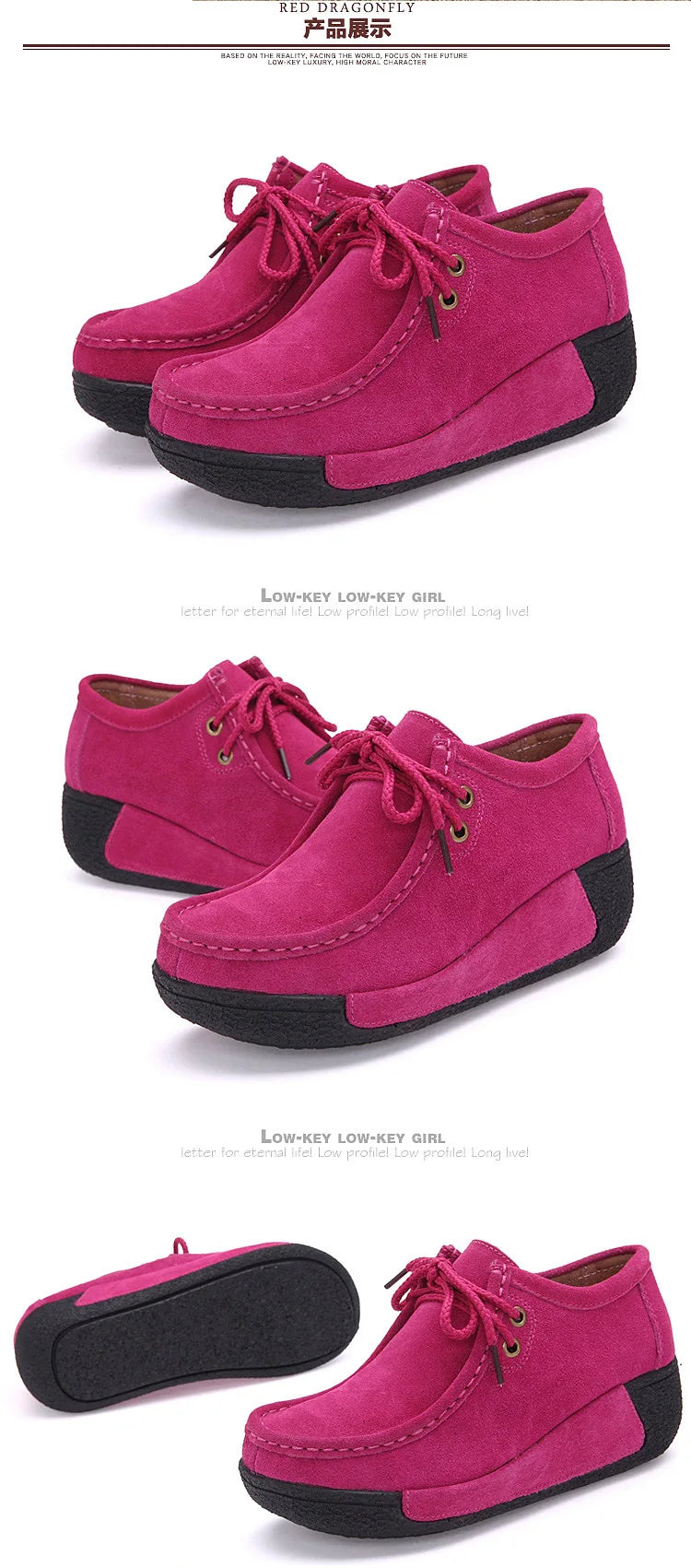 Lace Up Leather Platform Loafers