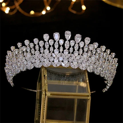 Elegant Full Crystal Bridal Wedding Crown for Women
