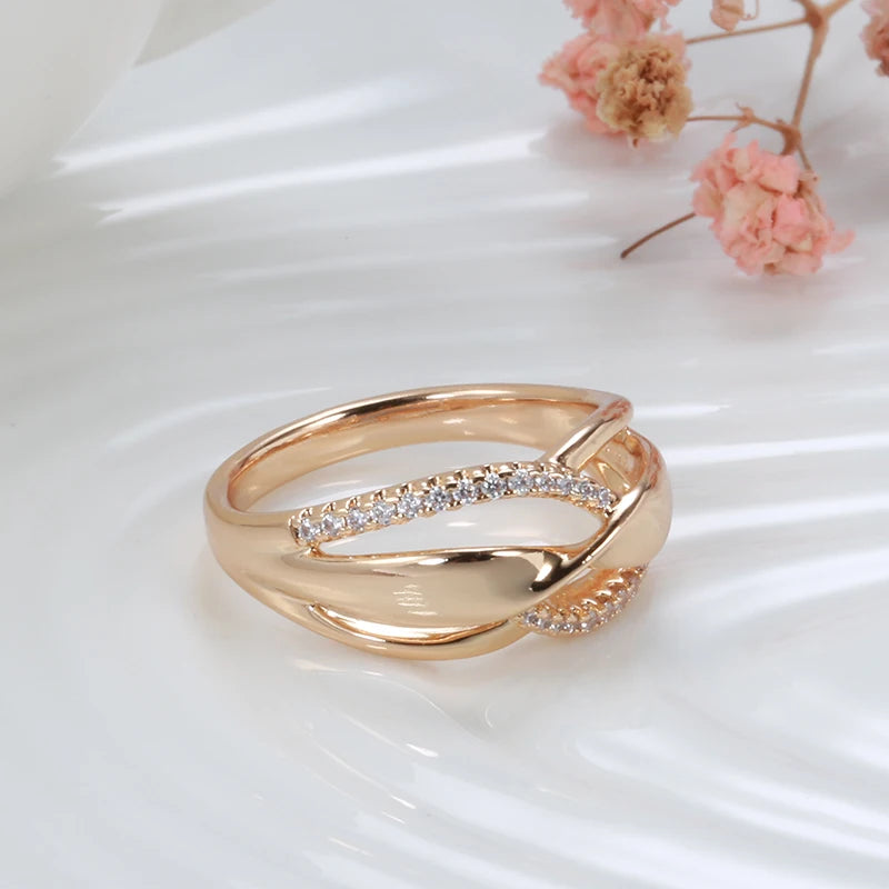 Rose Gold Leaf Earring And Ring Set