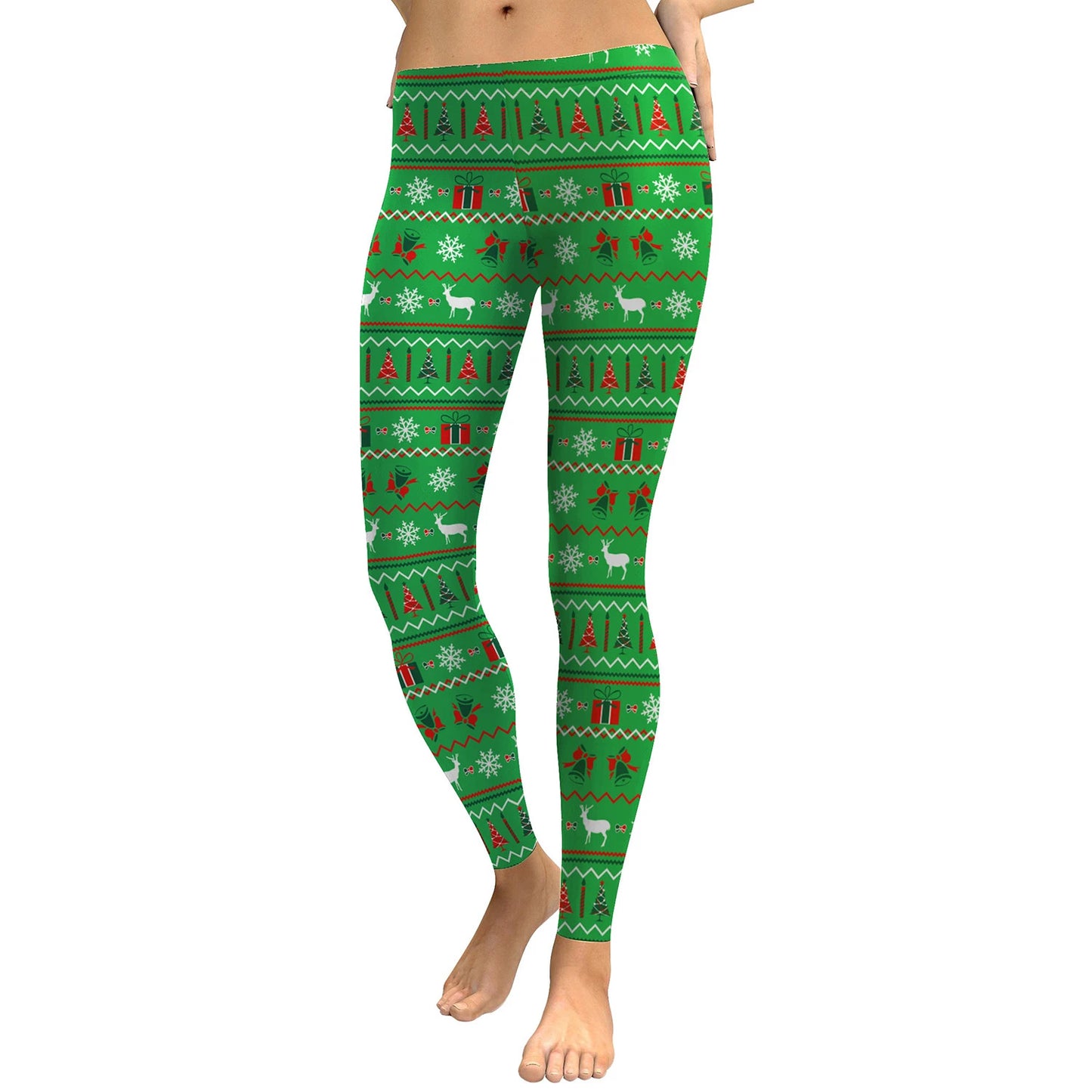 Warm Cozy Festive Christmas Knit Leggings for Women