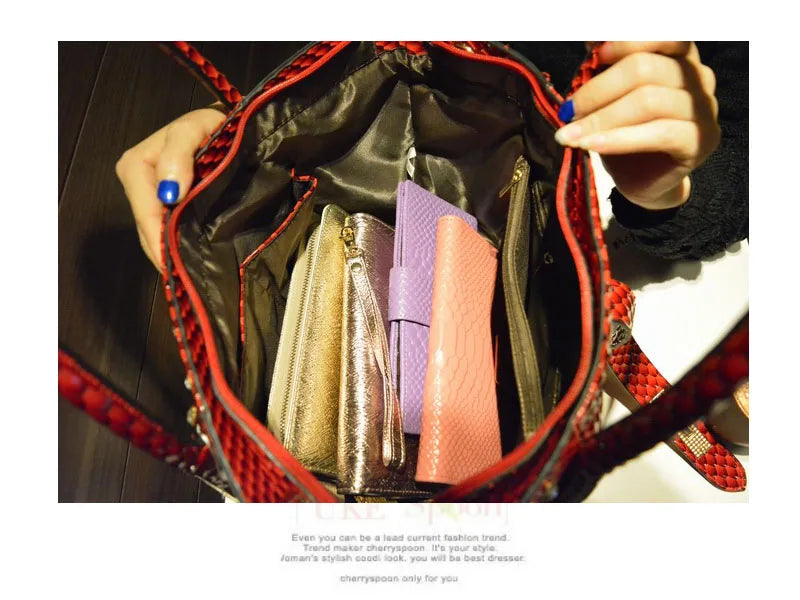 Rhinestone Patent Leather Crossbody Handbag for Women