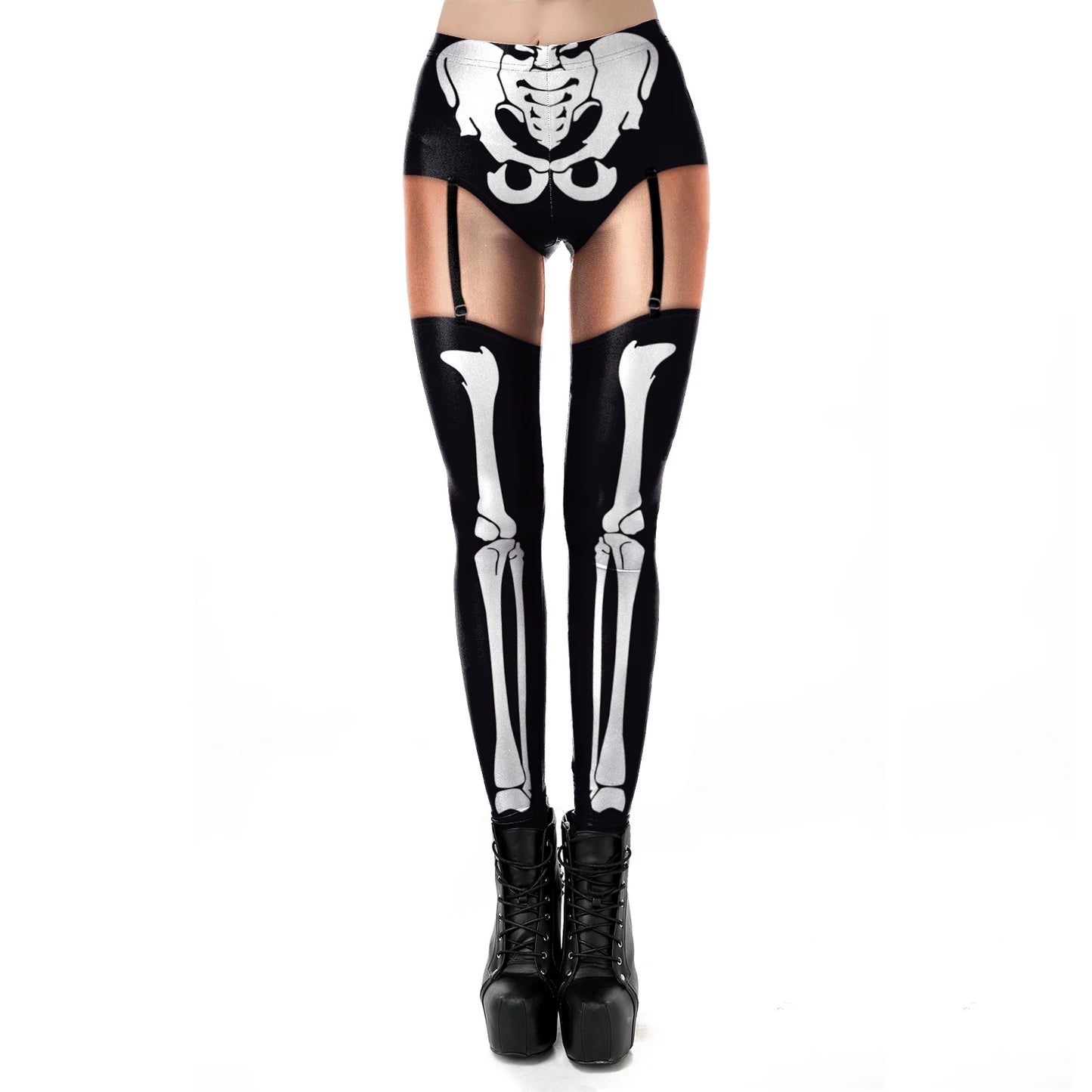 Three Dimensional Skeleton Cosplay Leggings for Women
