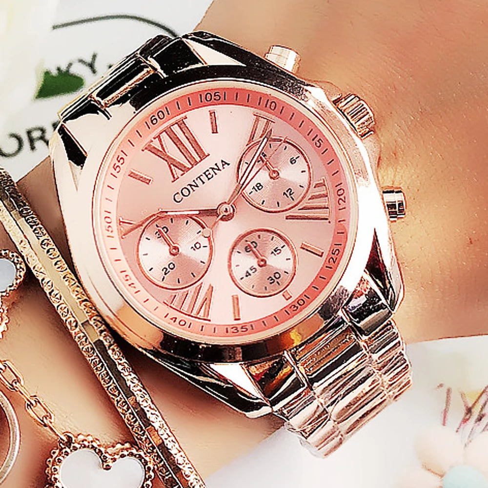 Stainless Steel Roman Numeral Watch