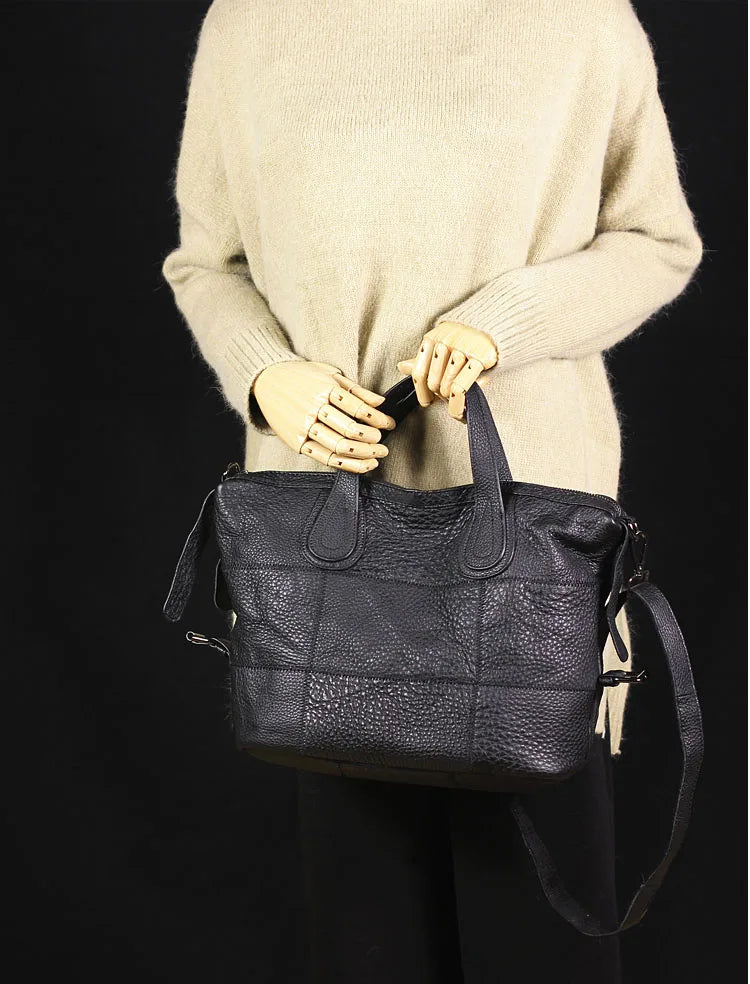 Patchwork Genuine Leather Crossbody Bag for Women