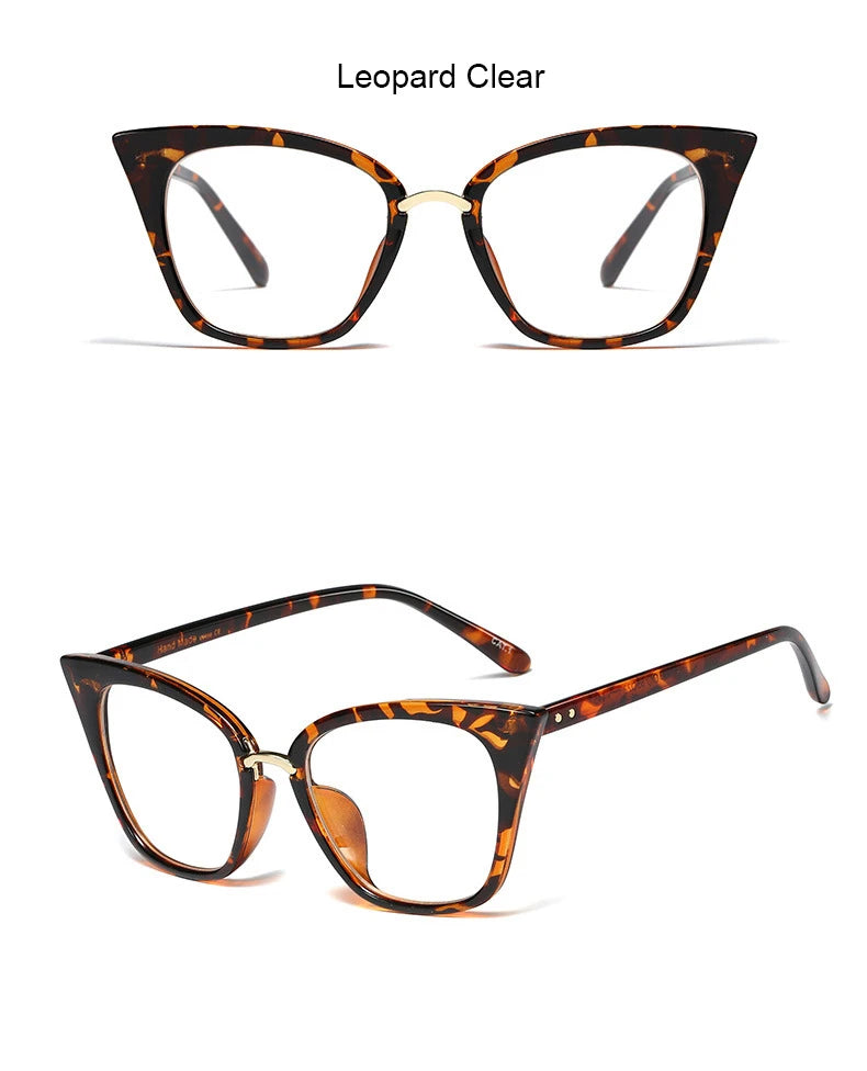 Leopard Blue Light Filter Prescription Glasses for Women