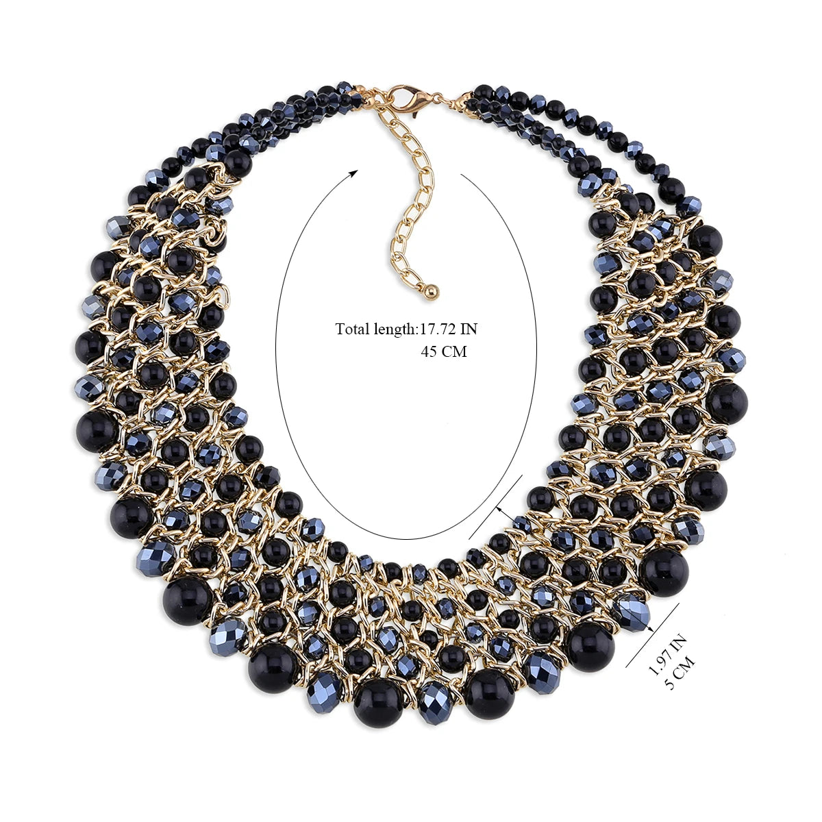 Bohemian Crystal Beaded Statement Necklace for Women