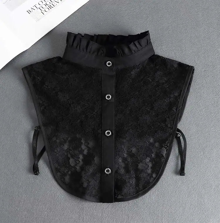 White Fake Collar Shirt Women Shawl Detachable Shirt Collar Lace False Collar Lapel Blouse Women Clothes Accessories Faux Col