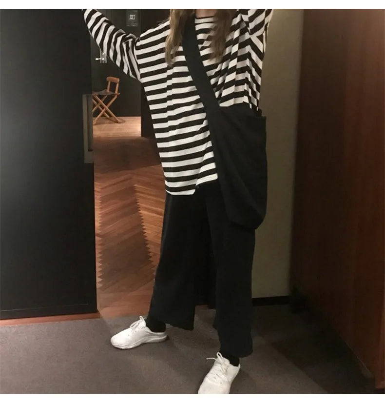 Striped Knit Long Sleeve Tee