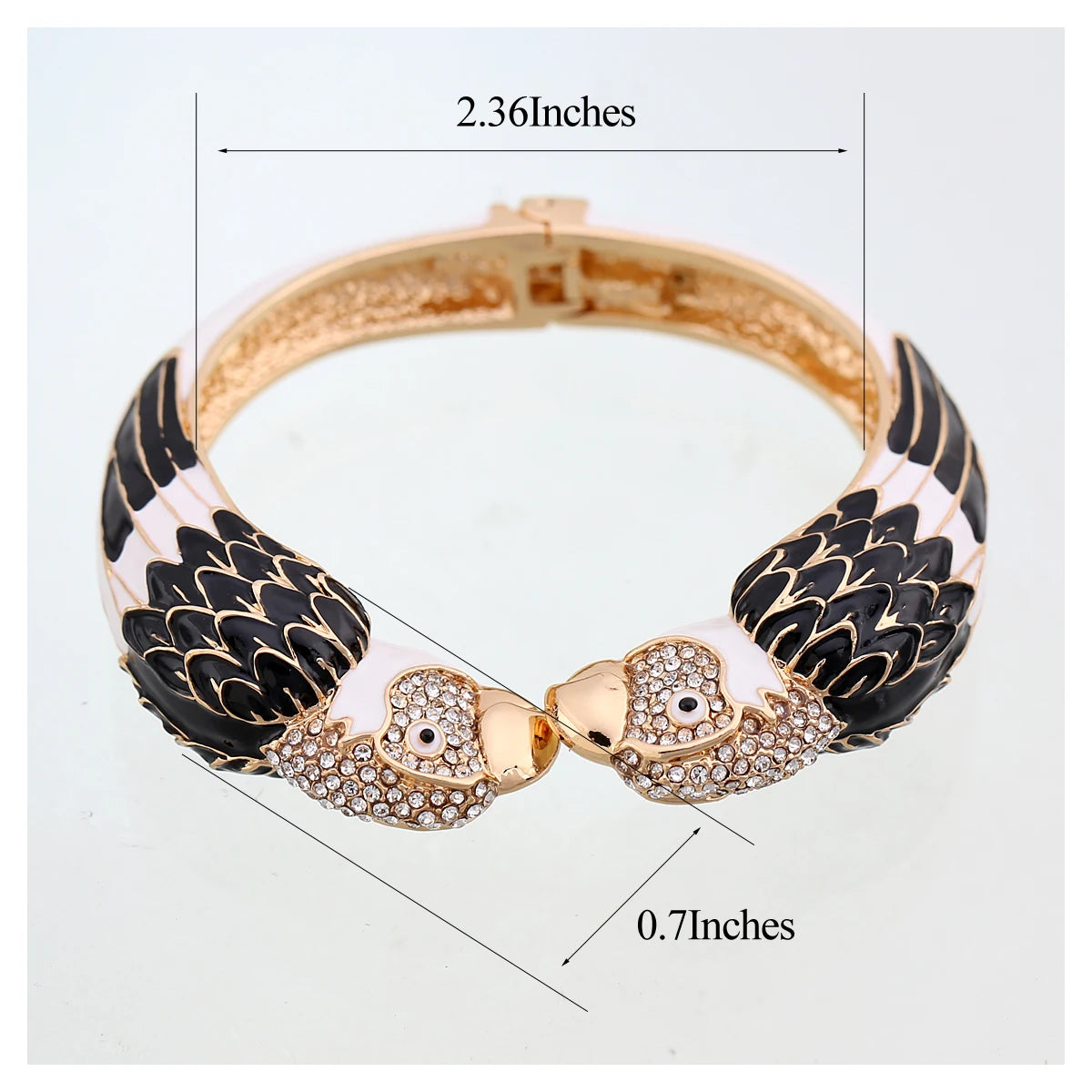 Statement Double Macaw Enamel Cuff Bracelet for Women