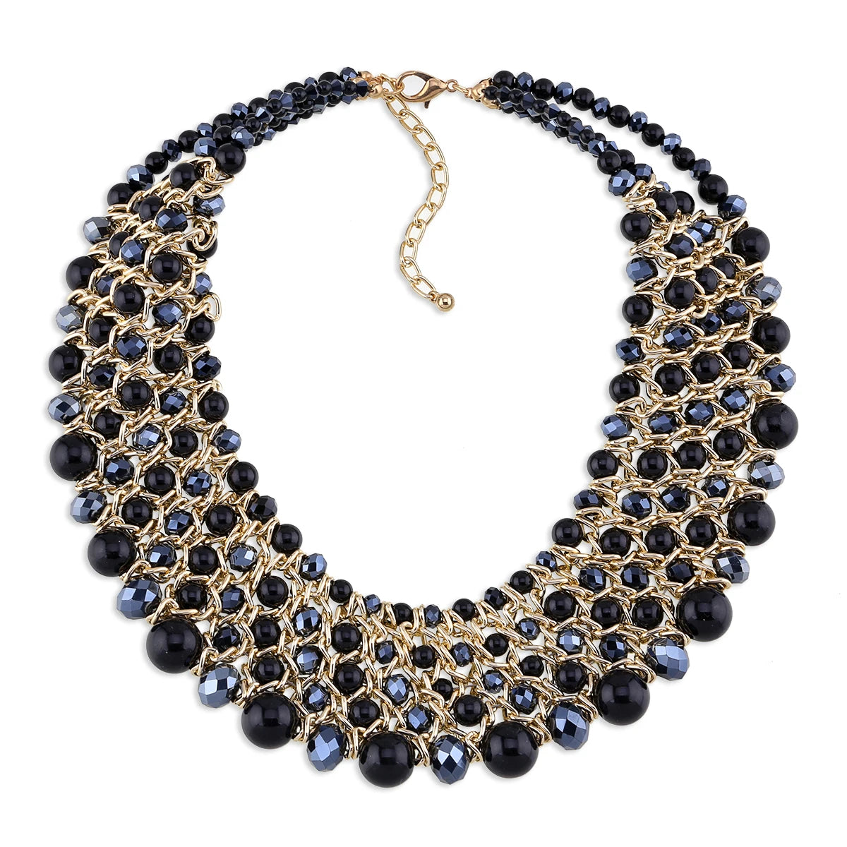 Bohemian Crystal Beaded Statement Necklace for Women