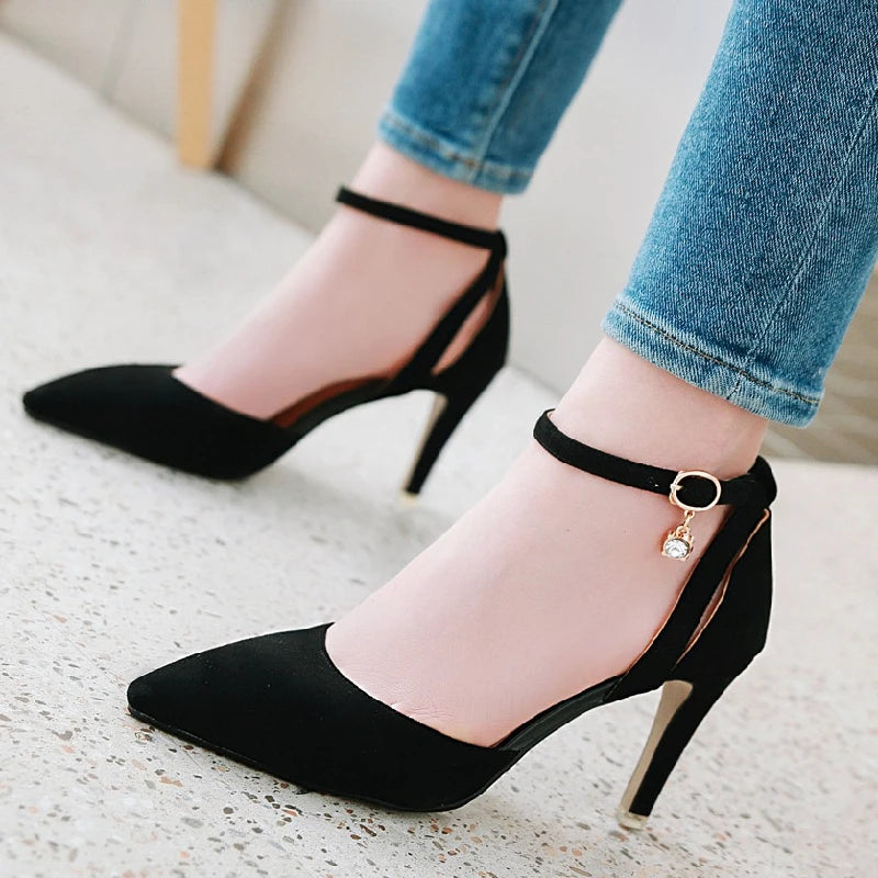 Elegant Pointed Toe Buckle Pumps