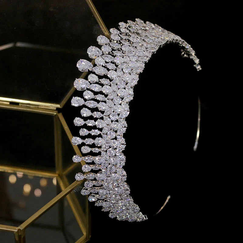 Elegant Full Crystal Bridal Wedding Crown for Women