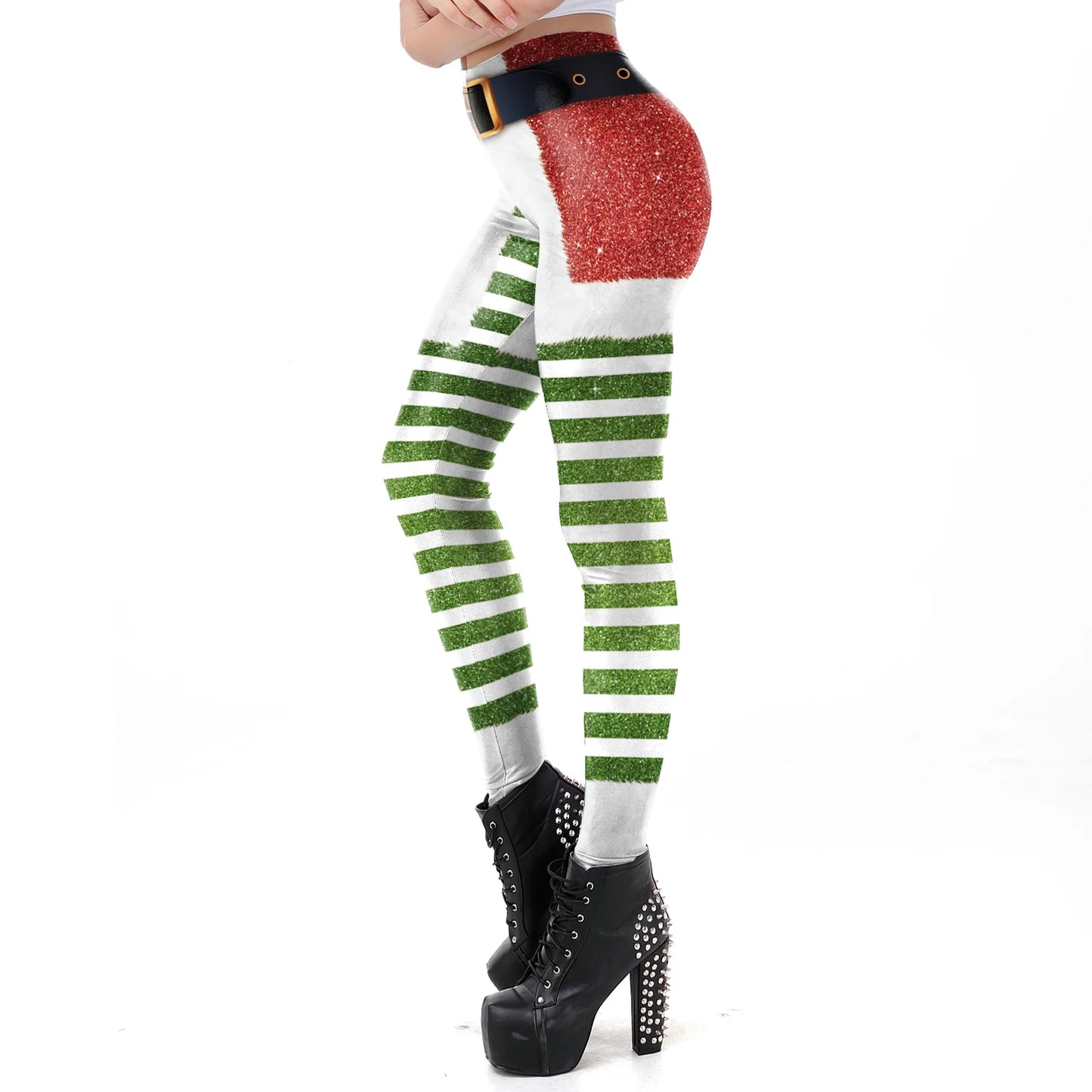 Cozy High Waist 3D Christmas Print Leggings for Women