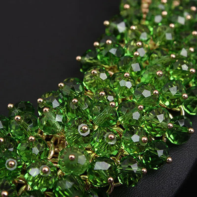 Rhinestone Crystal Statement Bib Necklace for Women