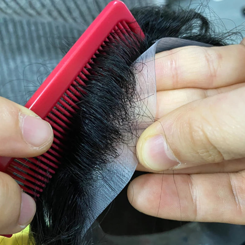 Natural Remy Hair Thin Skin Toupee Hair System for Men