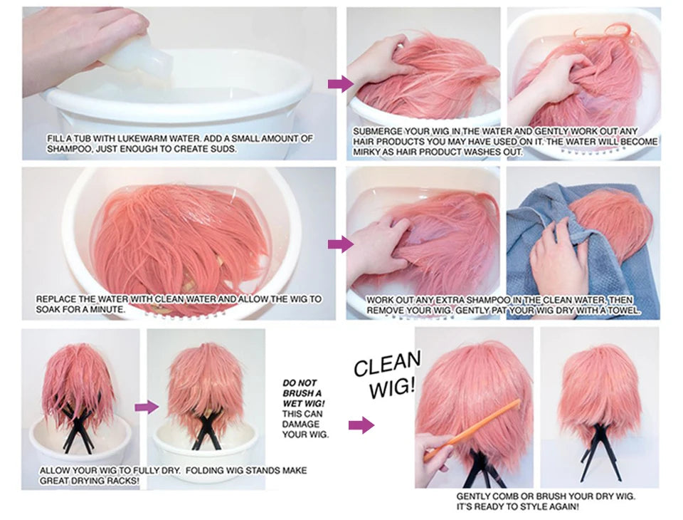 Shoulder Length Synthetic Ombre Pink Bob Wig For Women