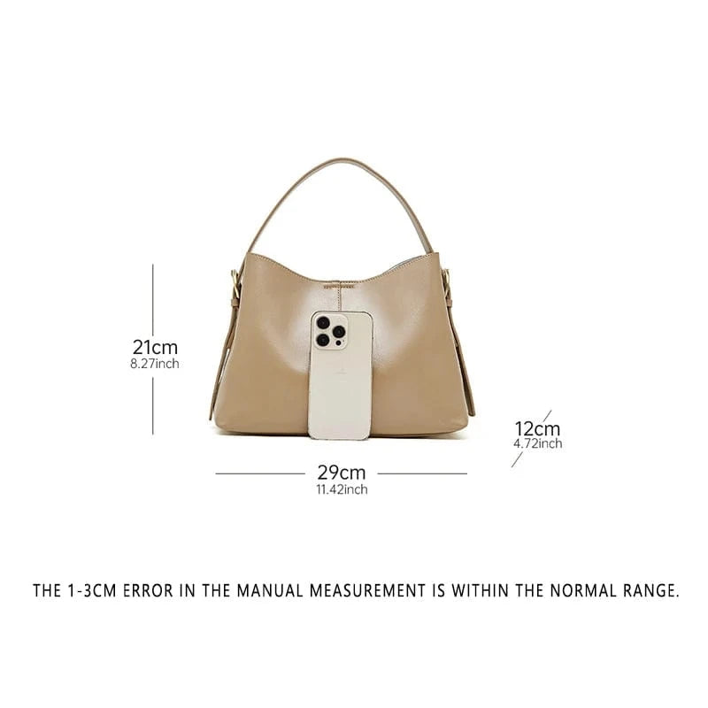 2025 Luxury Top Layer Vegetable Tanned Cowhide Leather Tote Bag Large Capacity Genuine Leather Shoulder Crossbody Bag for Women