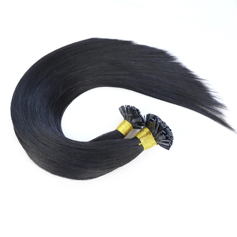 Straight Keratin Fusion Human Hair Extensions for Women