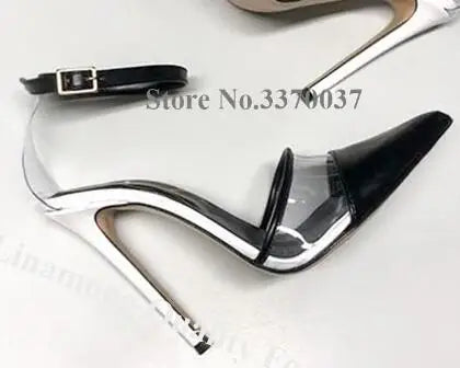 Transparent Cut Out Stiletto Pointed Toe Pumps for Women