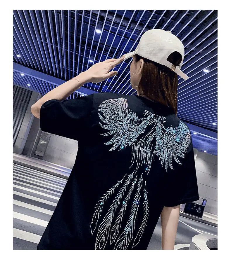 Fashion Women's T-shirt For Summer Short Sleeve Pulovers Midi Loose Clothes Casual Graphic Aesthetic Cotton Tops Korean T Shirt