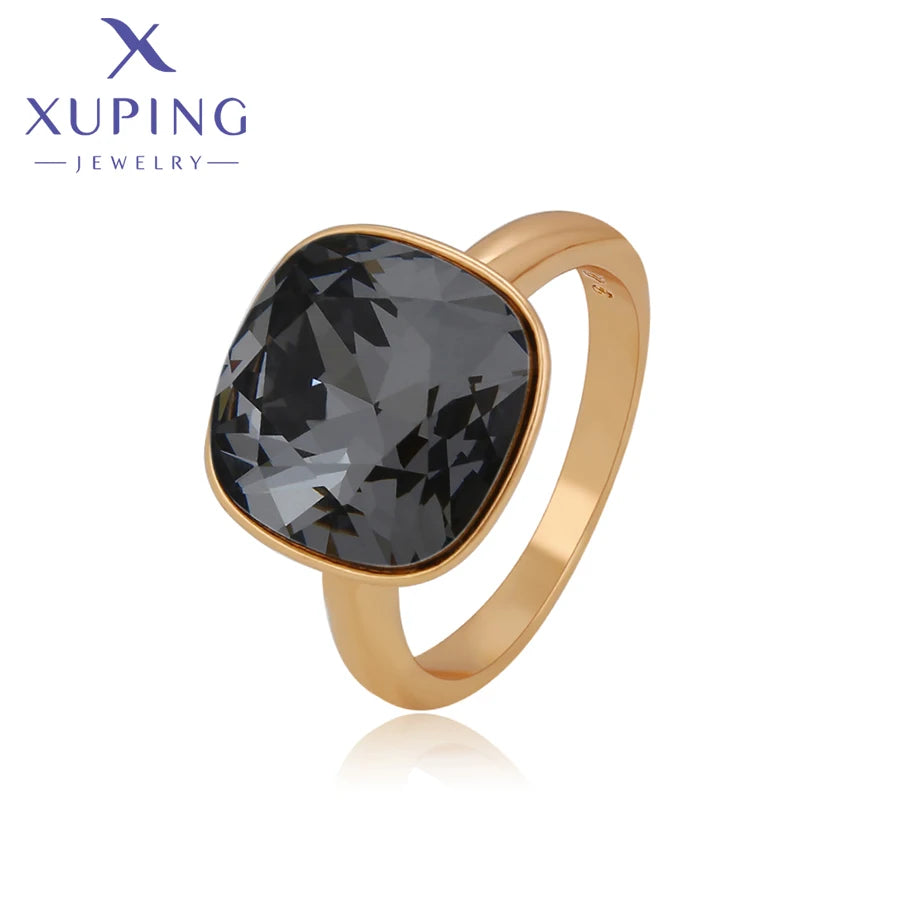 Gold Plated Teardrop Crystal Ring