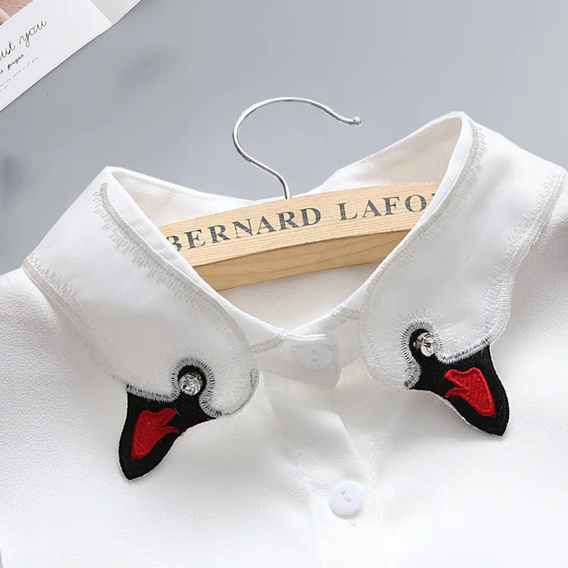 White Fake Collar Shirt Women Shawl Detachable Shirt Collar Lace False Collar Lapel Blouse Women Clothes Accessories Faux Col