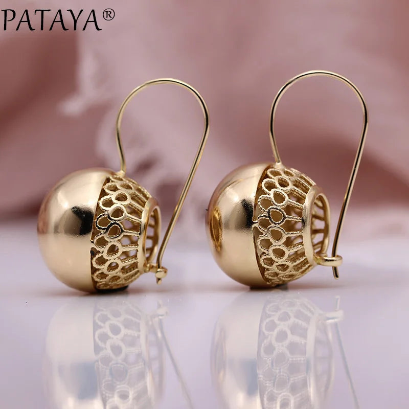 Rose Gold Spherical Dangle Earrings