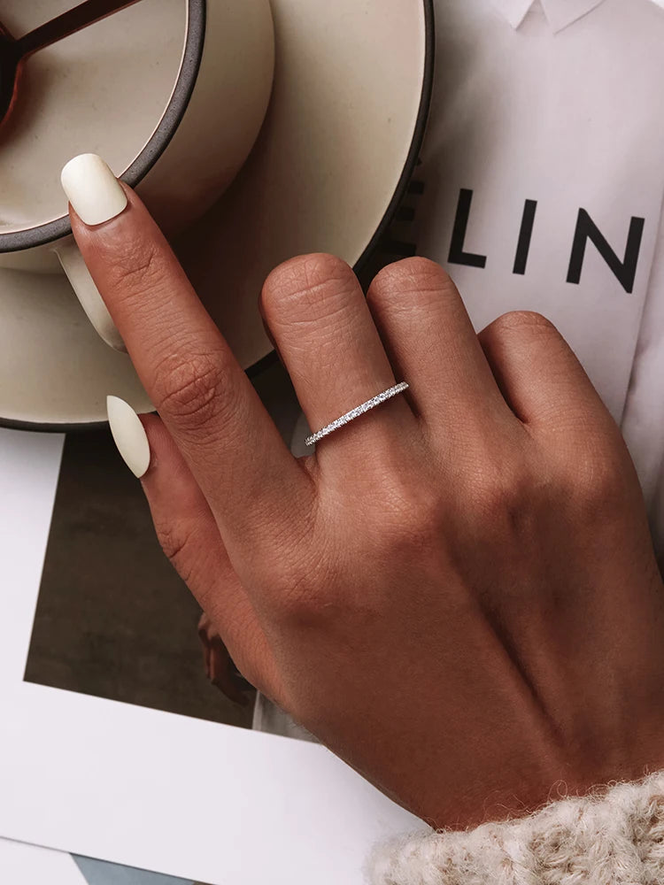Gold Plated Simulated Diamond Stackable Rings for Women