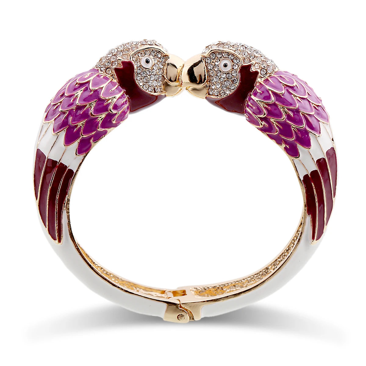 Statement Double Macaw Enamel Cuff Bracelet for Women