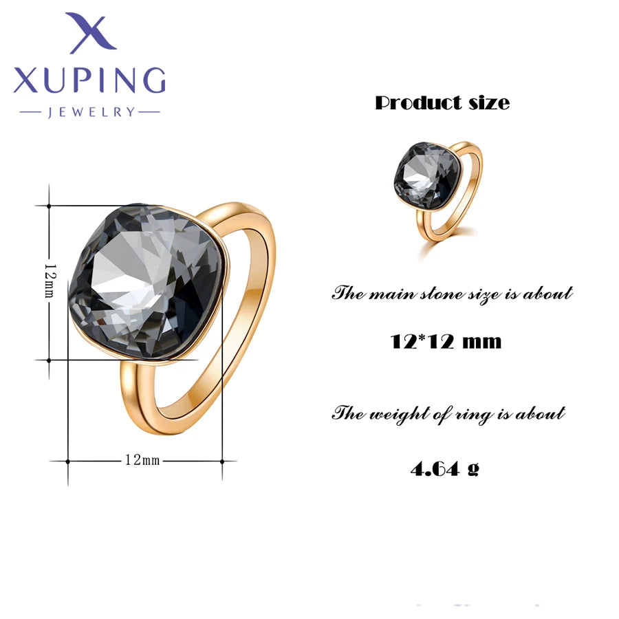 Gold Plated Teardrop Crystal Ring
