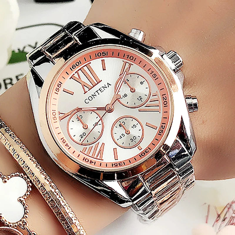 Stainless Steel Roman Numeral Watch