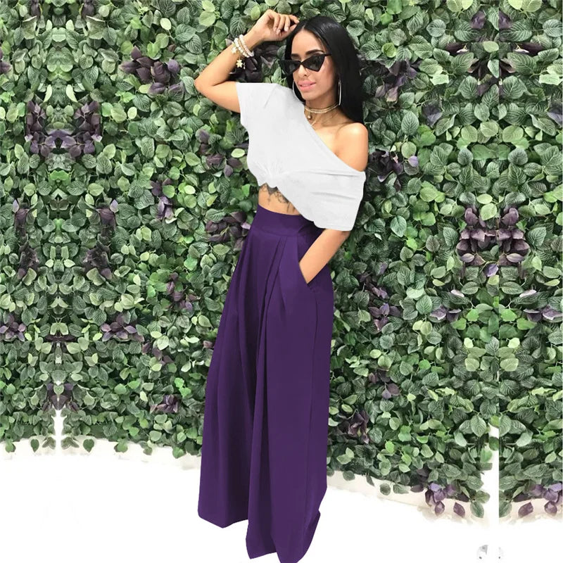 Pleated Front Palazzo Pants