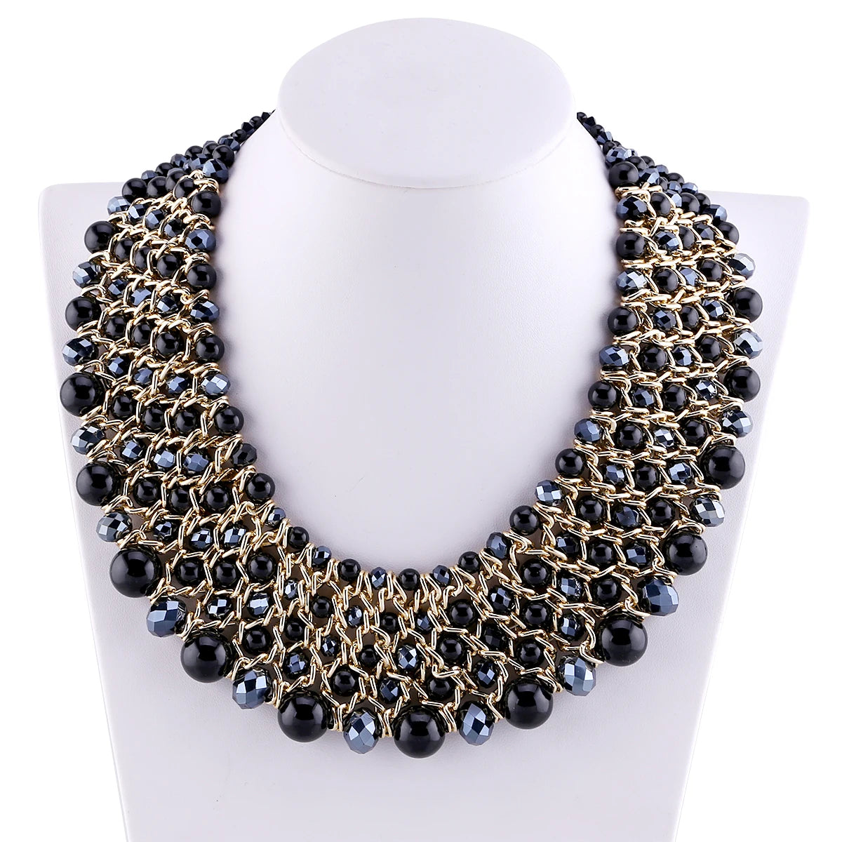 Bohemian Crystal Beaded Statement Necklace for Women
