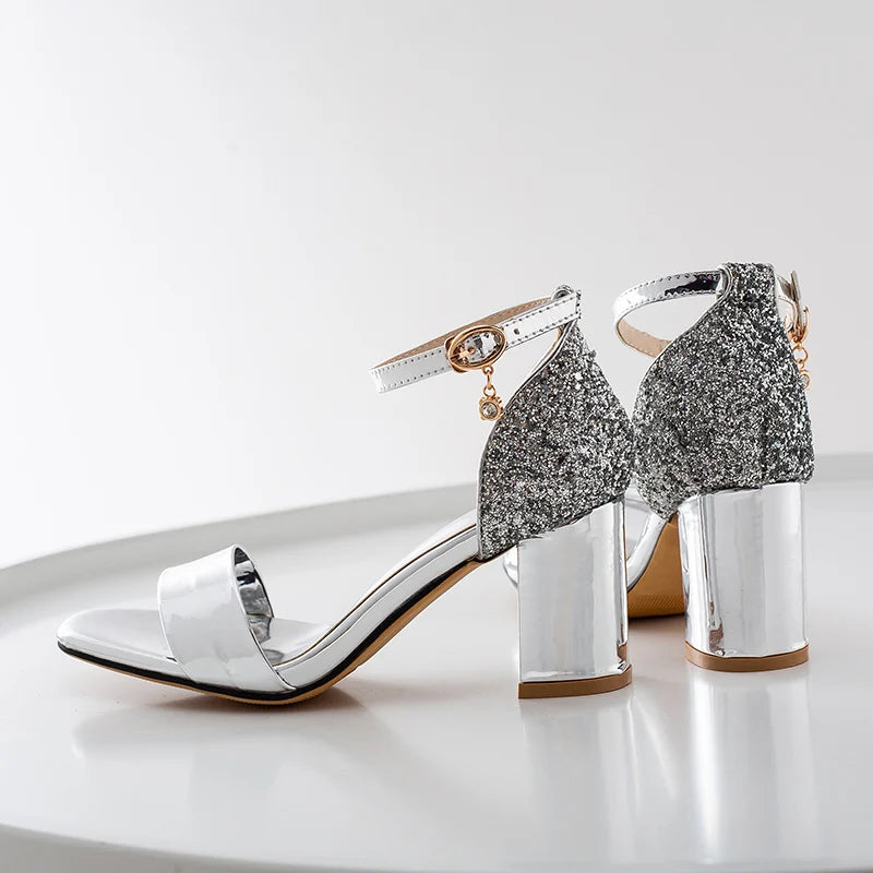 Classic Square Heel Buckle Sandals