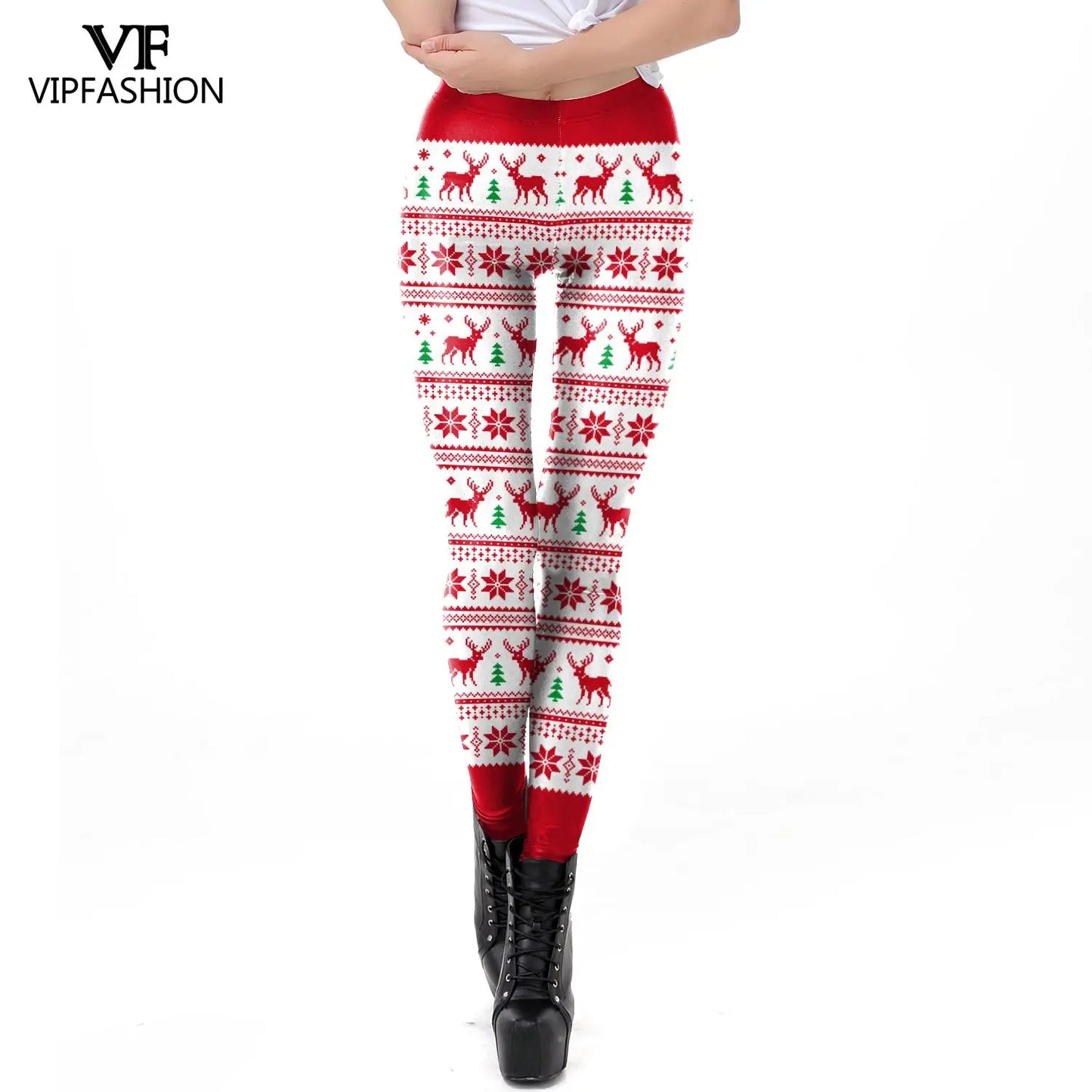 Cozy High Waist 3D Christmas Print Leggings for Women