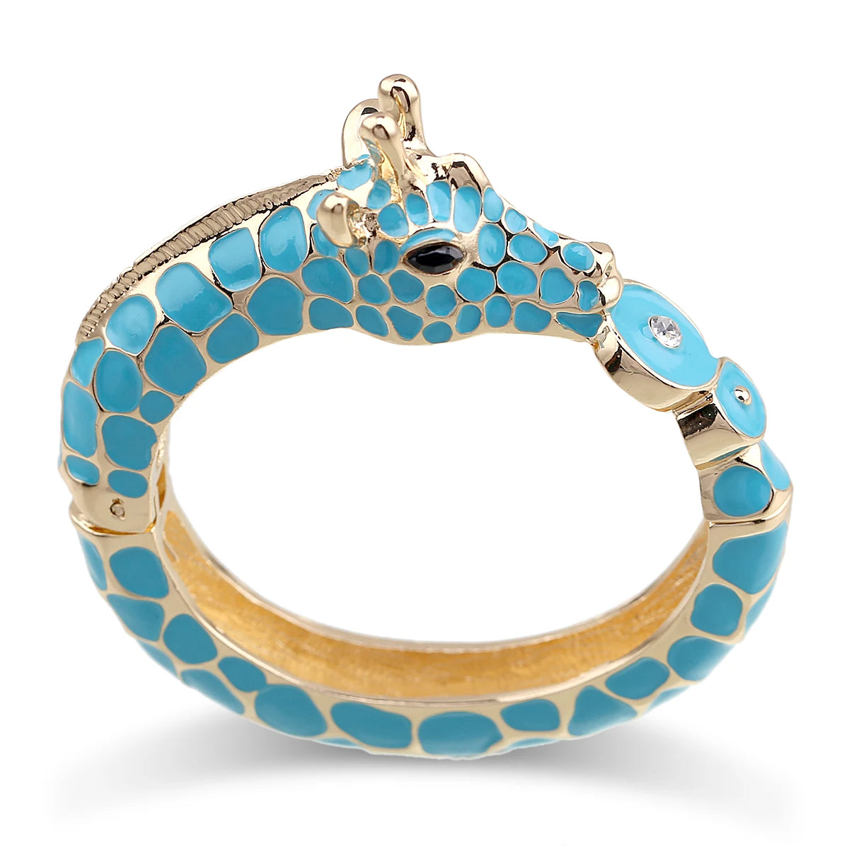 Gold Plated Zebra Enamel Statement Cuff Bracelet for Women