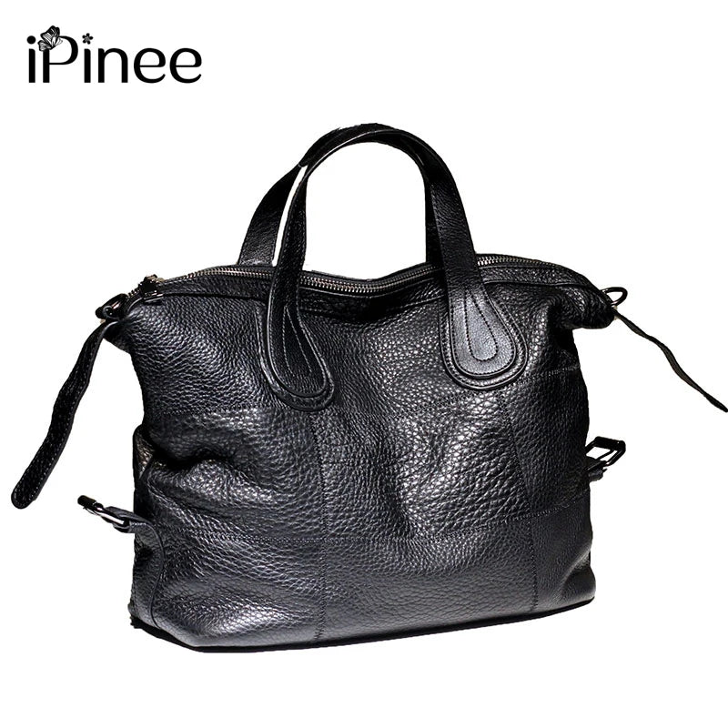 Patchwork Genuine Leather Crossbody Bag for Women