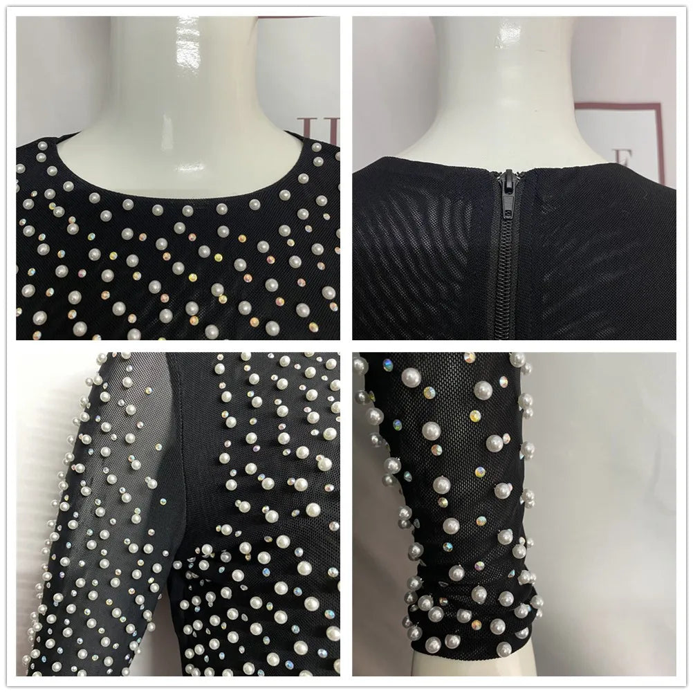 Beaded Pearl Top Two Piece Set