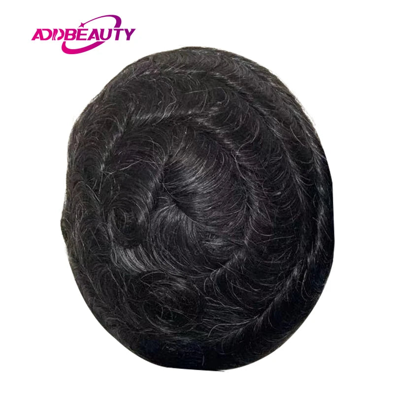 Natural Hairline Human Hair Toupee Hair System for Men