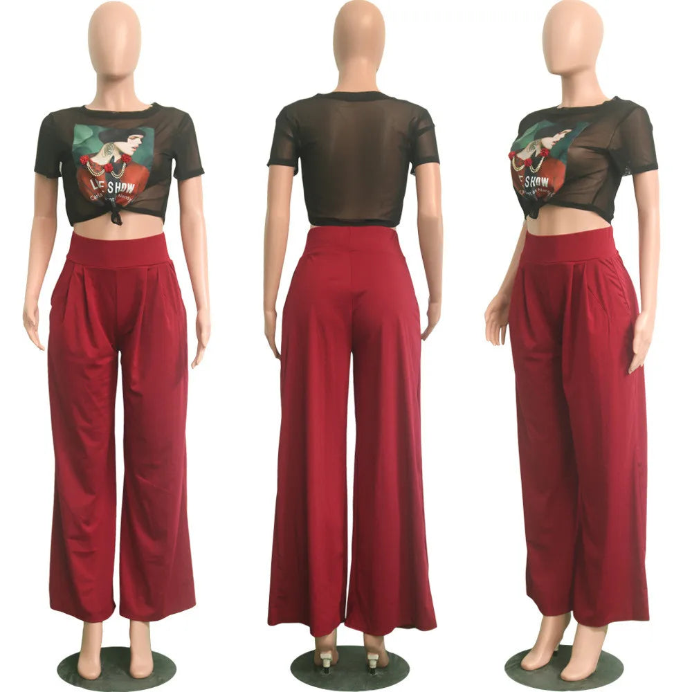 Pleated Front Palazzo Pants