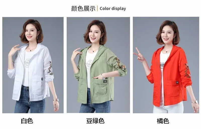 Spring Thin Short Mom Jacket Women 2025 New Breathable Sun Protection Clothing Femme Middle-Aged Mom Summer Sun Protection Shirt