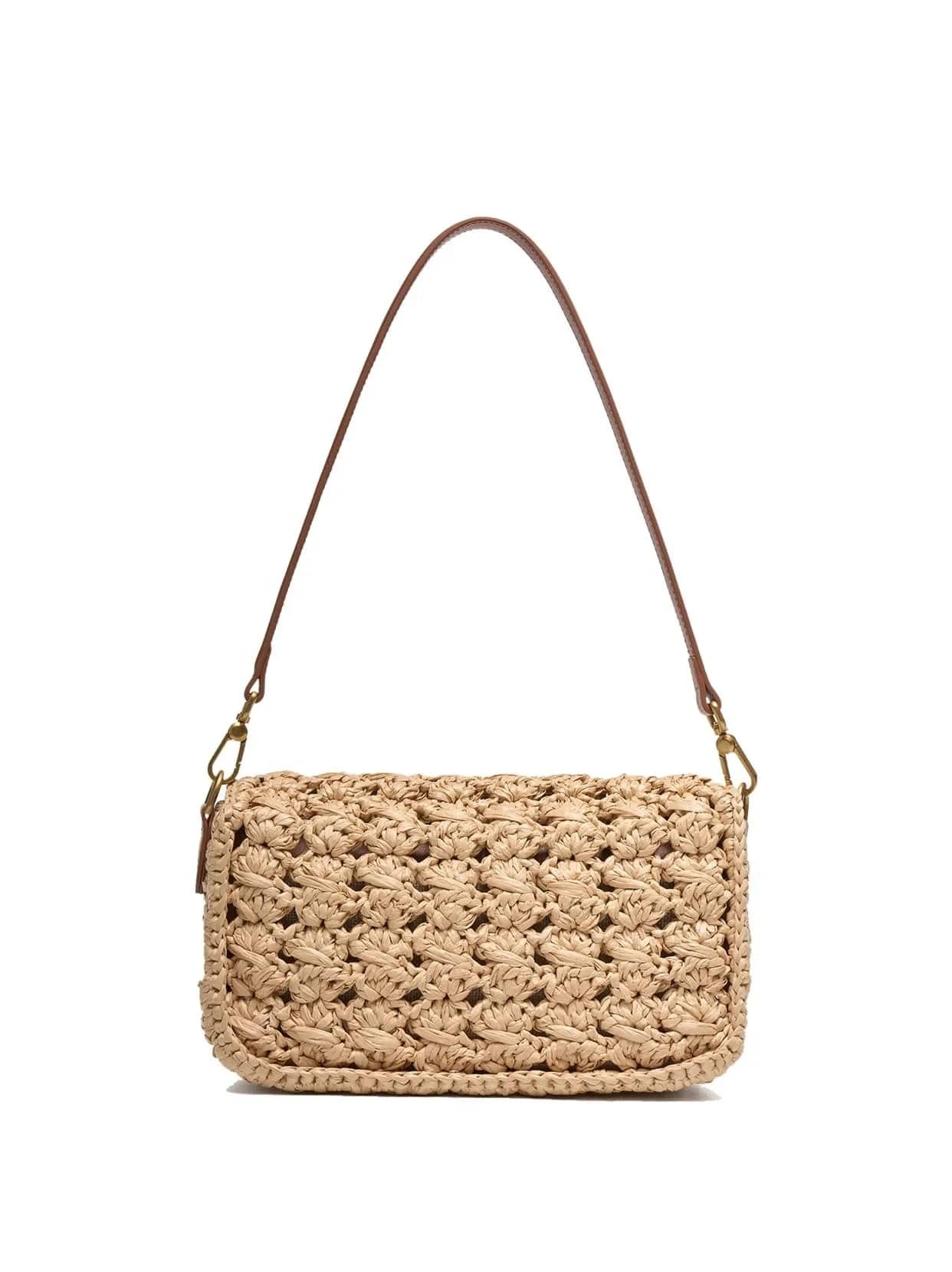 2025 New Spring Stylish Women Lady Matte Raffia Straw Simple Bag